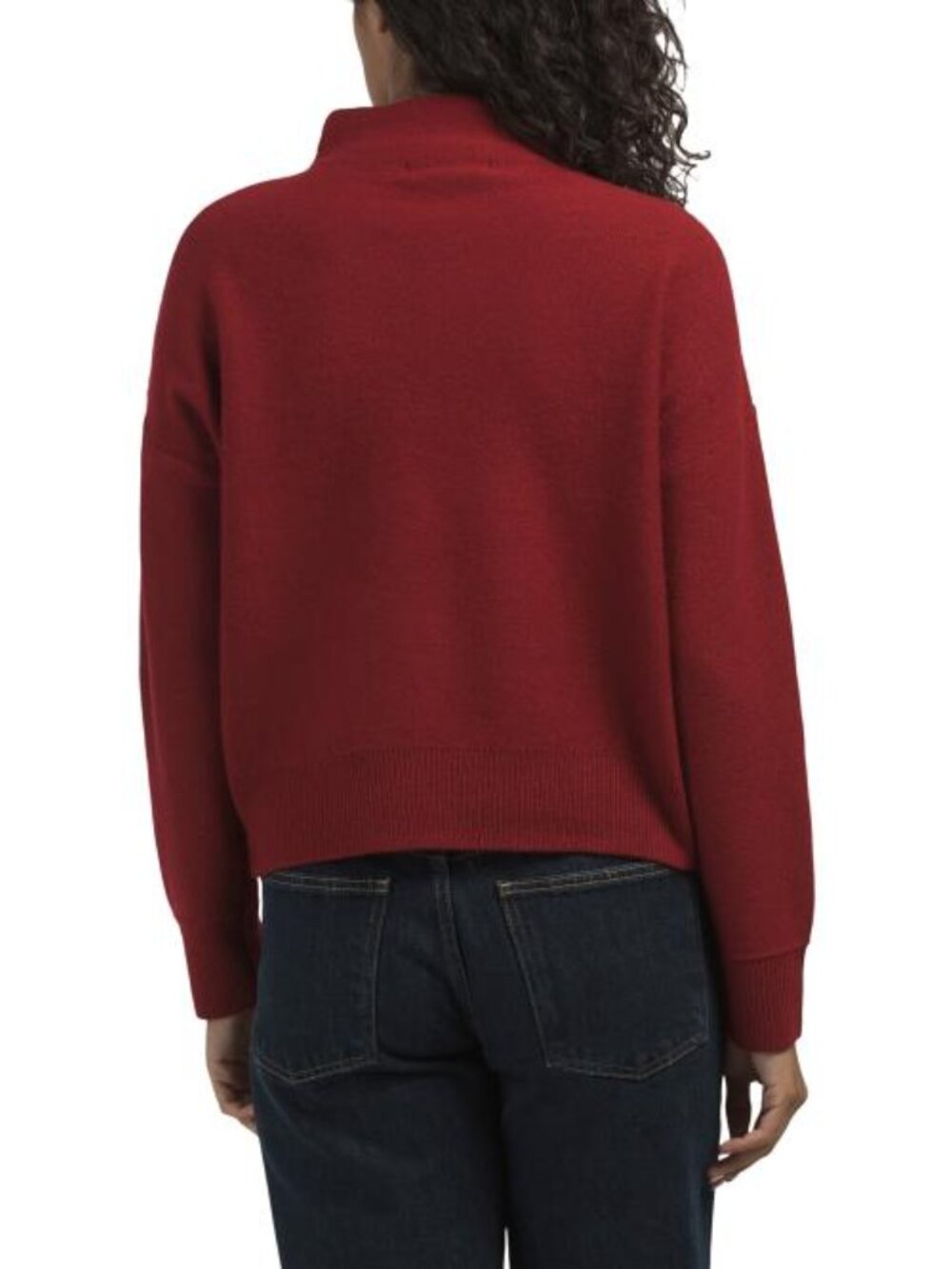 TAHARI Extrafine Merino Wool Funnel Neck Long Sleeve Pull Over Sweater - Picture 2 of 3